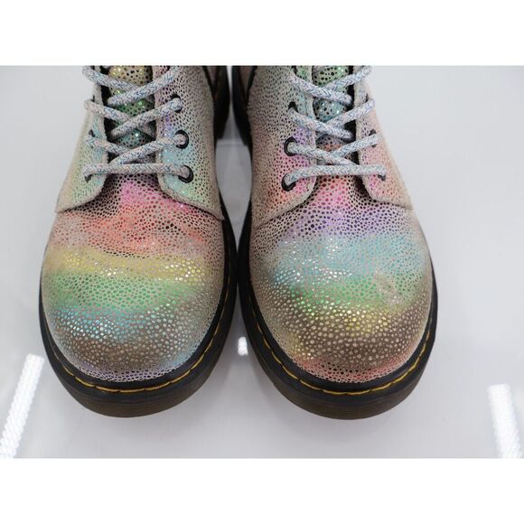Dr Doc Martens 1460 J Pascal Rainbow Glitter Boots Girls Size 3 Combat Shoes - Picture 13 of 13